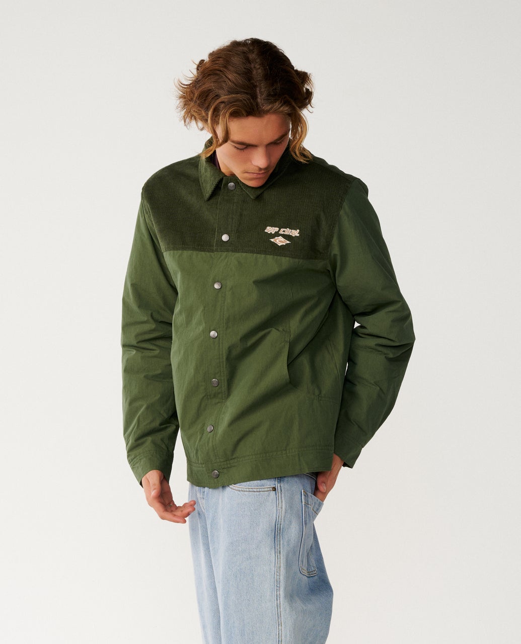 Rip Curl Classic Surf Cord Puffer Giacca Dark Olive