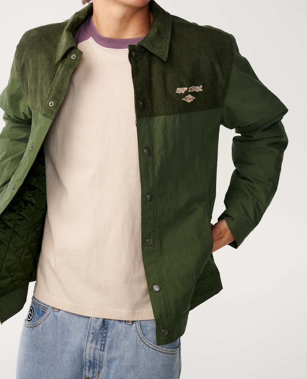 Rip Curl Classic Surf Cord Puffer Giacca Dark Olive