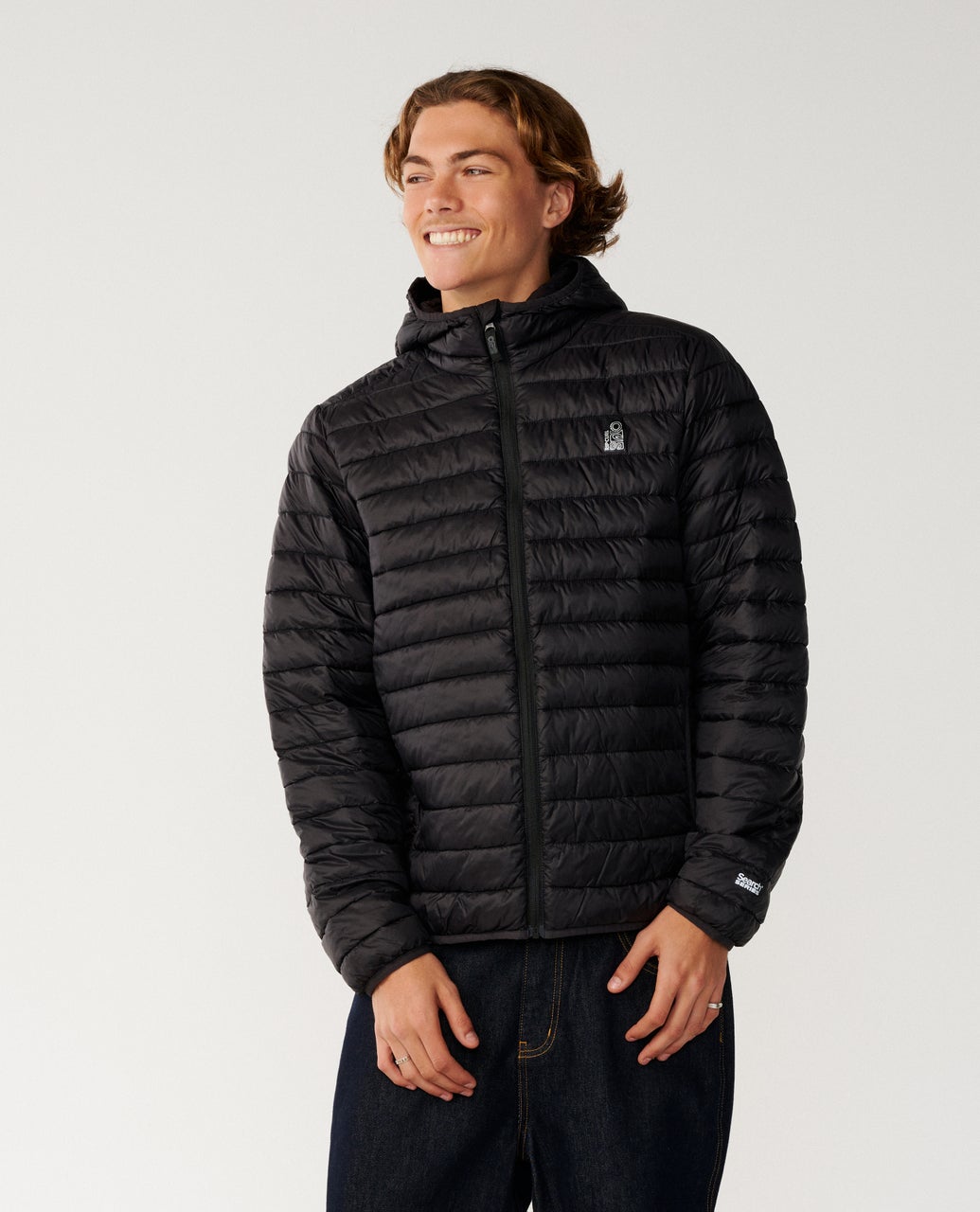 Rip Curl Search Series Puffer DWR Giacca con cappuccio Black