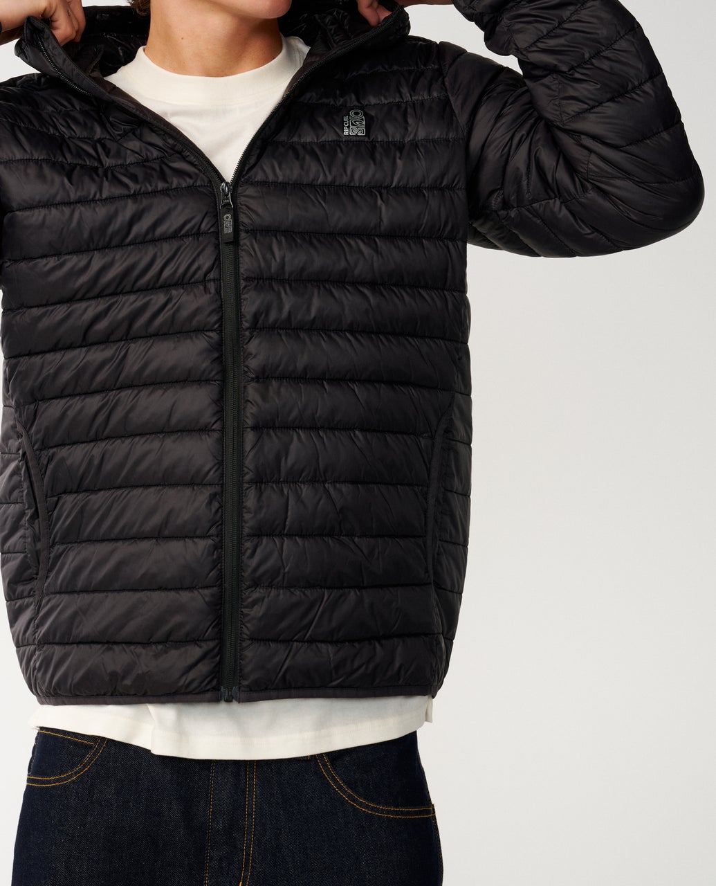 Rip Curl Search Series Puffer DWR Giacca con cappuccio Black