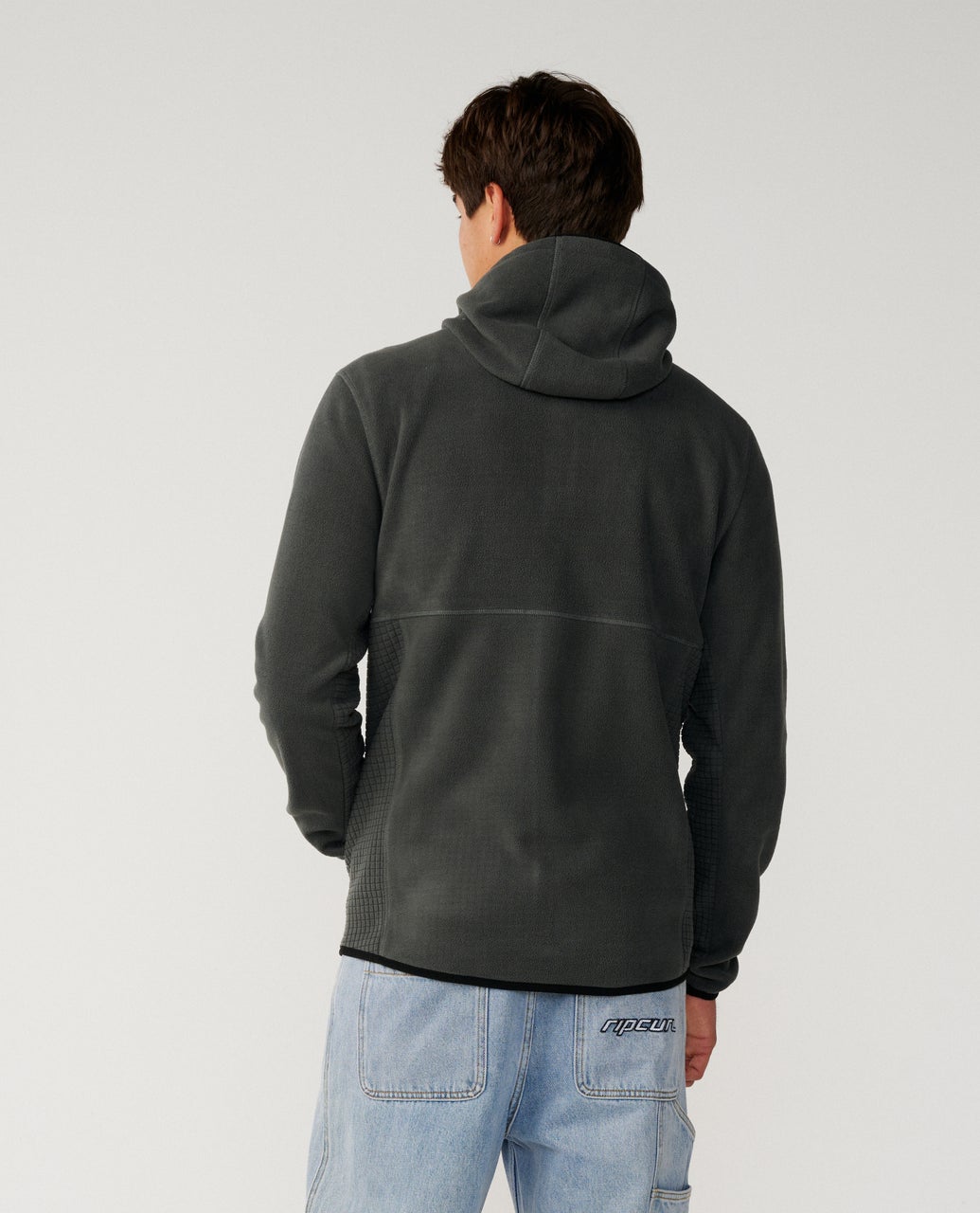 Rip Curl Departed Felpa con zip in pile polare Charcoal Grey