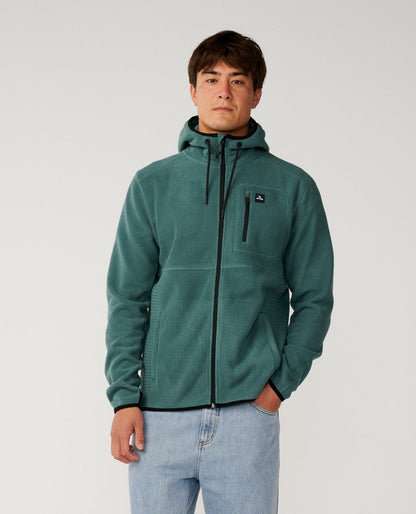 Rip Curl Departed Felpa con zip in pile polare Muted Green