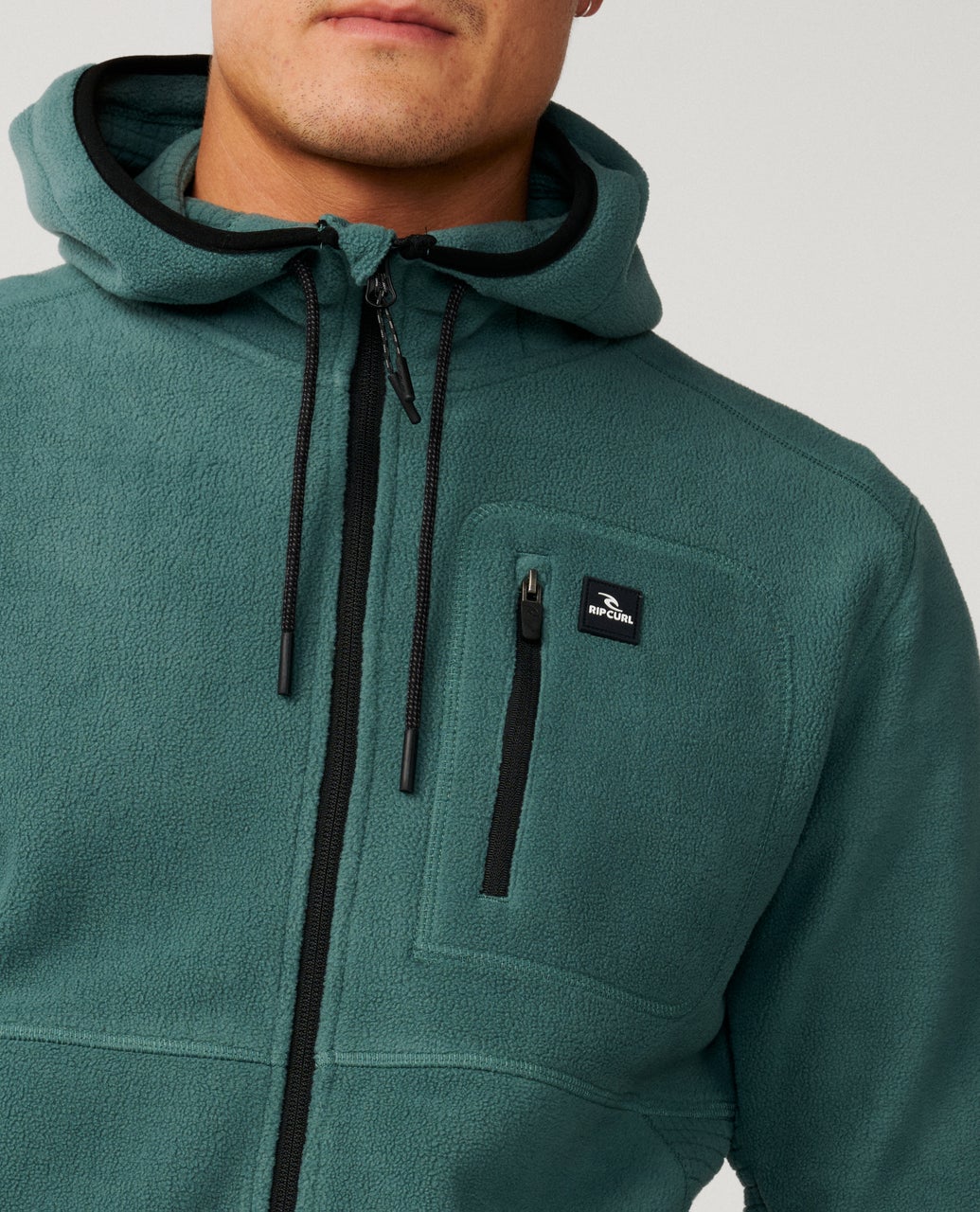 Rip Curl Departed Felpa con zip in pile polare Muted Green