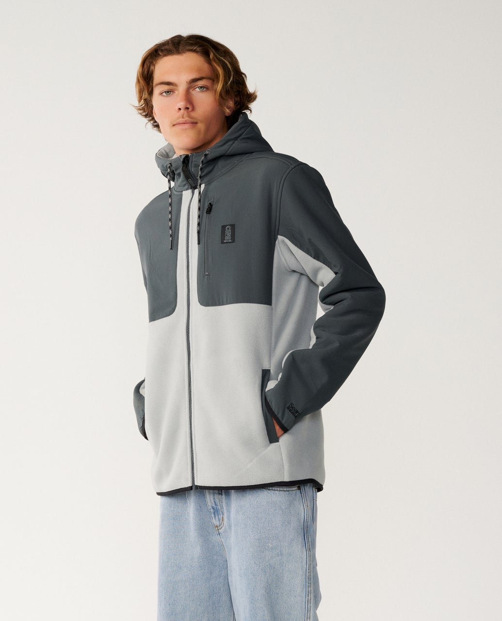 Rip Curl Anti Series Search Panelled Felpa con zip Charcoal Grey