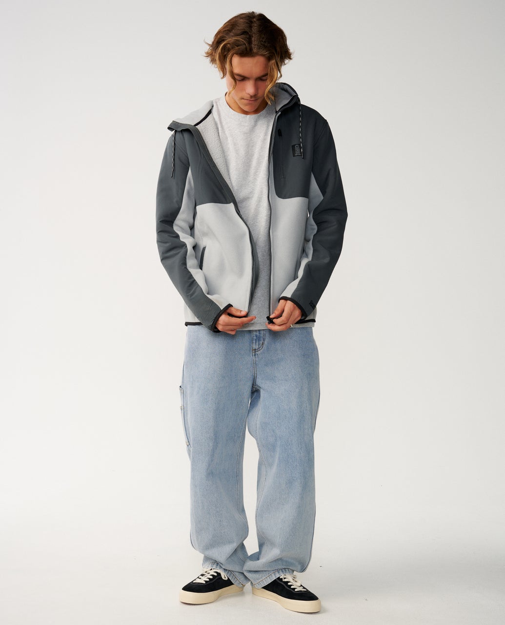 Rip Curl Anti Series Search Panelled Felpa con zip Charcoal Grey