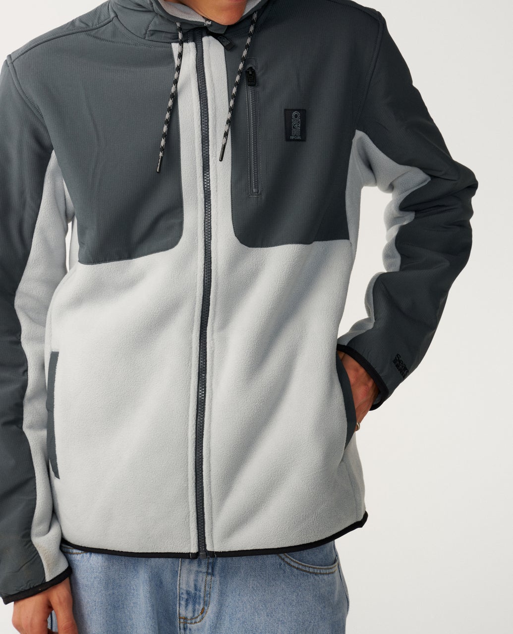 Rip Curl Anti Series Search Panelled Felpa con zip Charcoal Grey