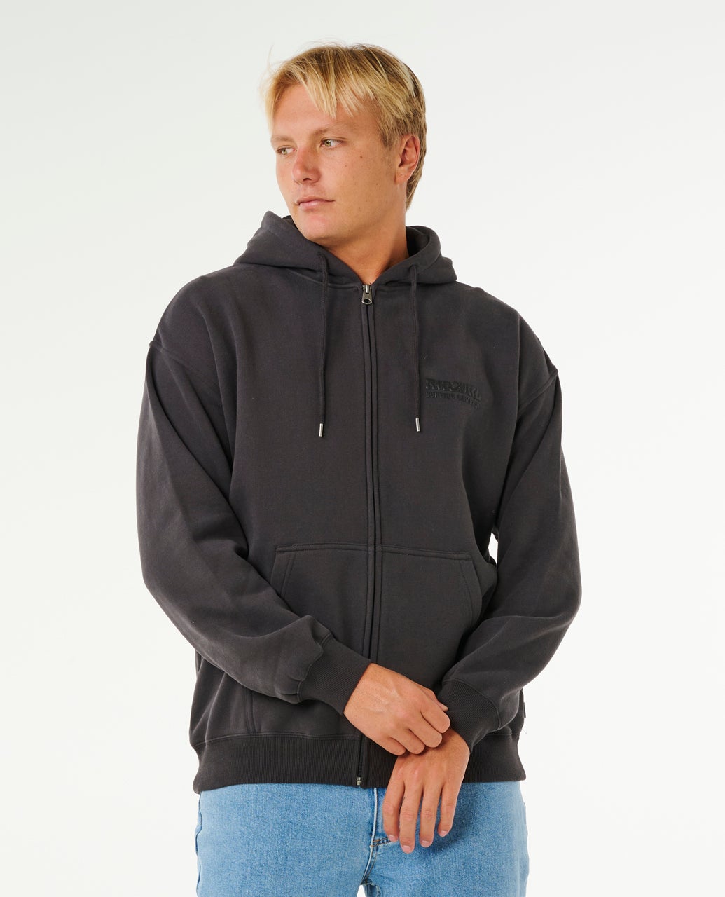 Rip Curl Surf Puff Felpa con cappuccio e zip Washed Black