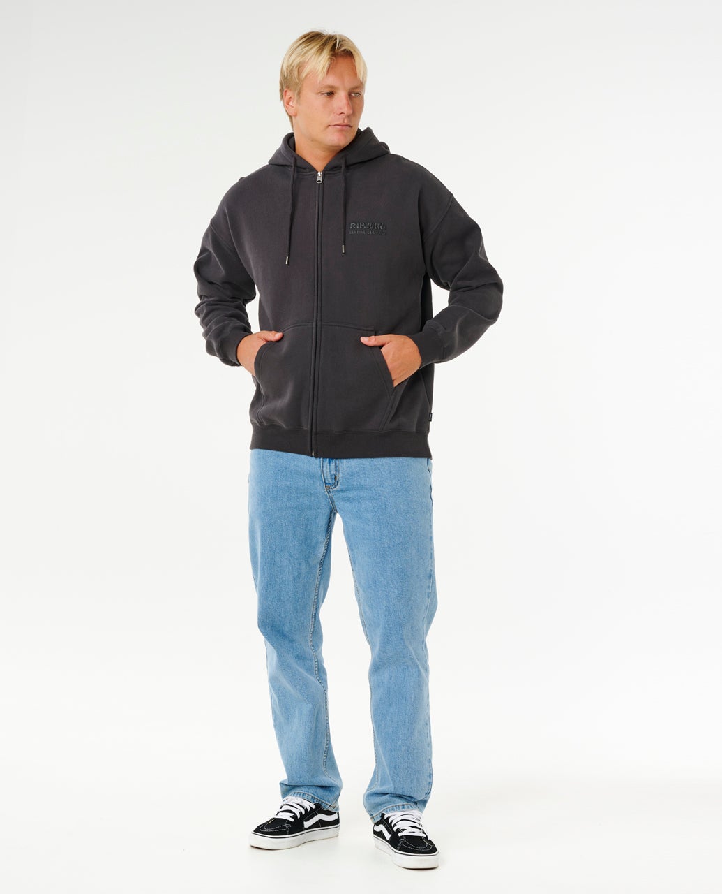 Rip Curl Surf Puff Felpa con cappuccio e zip Washed Black