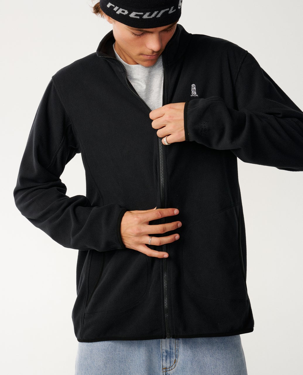 Rip Curl Search Series Polar Felpa con zip (girocollo) Black