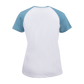 JP Womens T-Shirt White/Peacock Blue retro