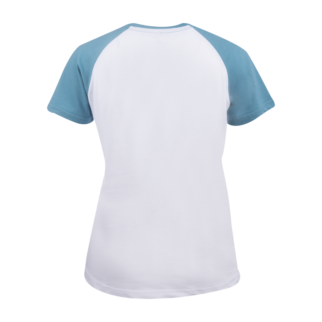 JP Womens T-Shirt White/Peacock Blue retro