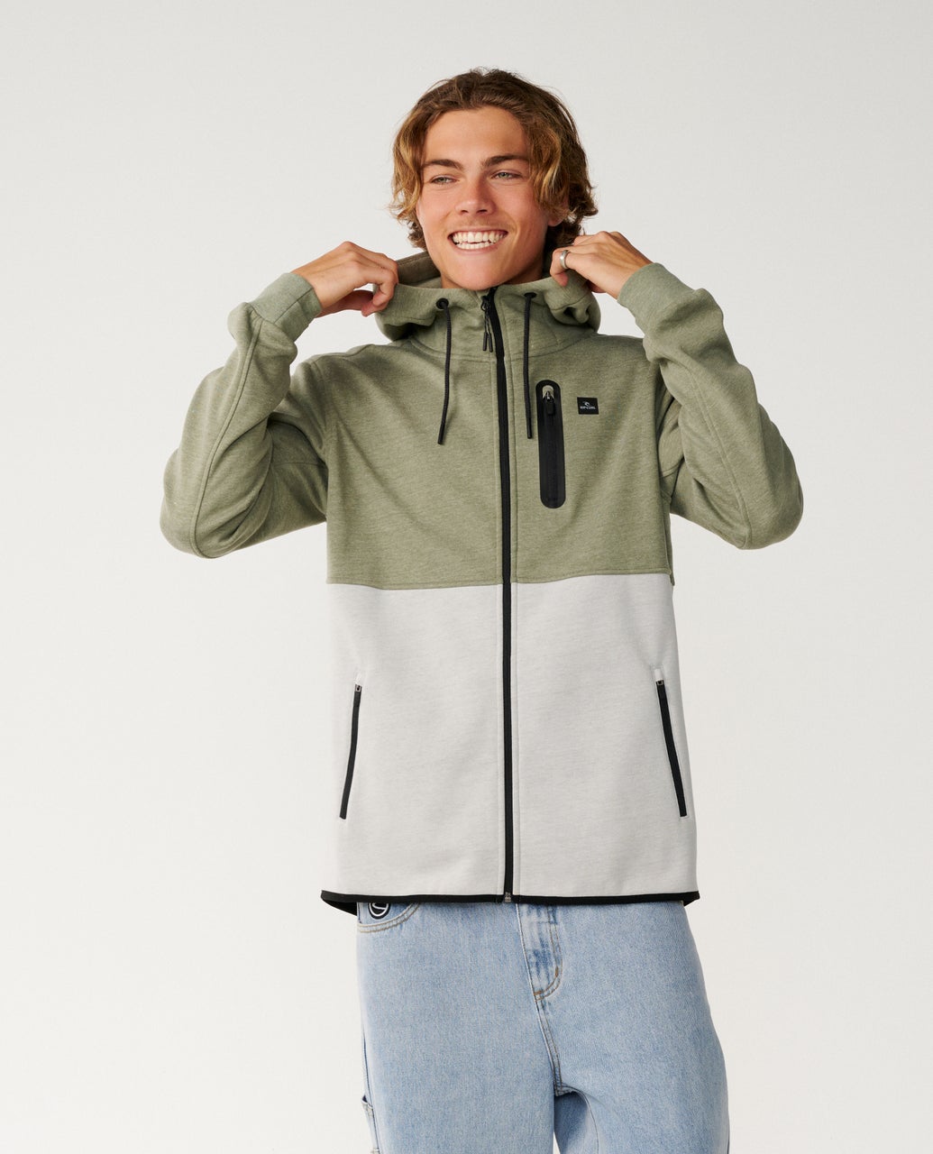 Rip Curl Departed Anti Series Felpa con zip Green