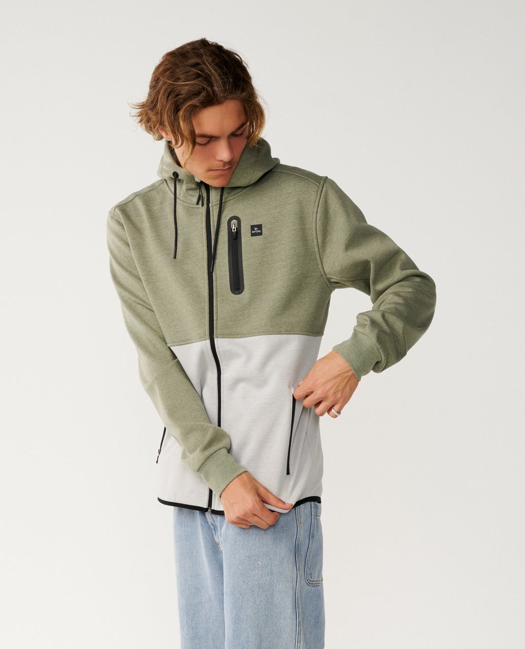 Rip Curl Departed Anti Series Felpa con zip Green