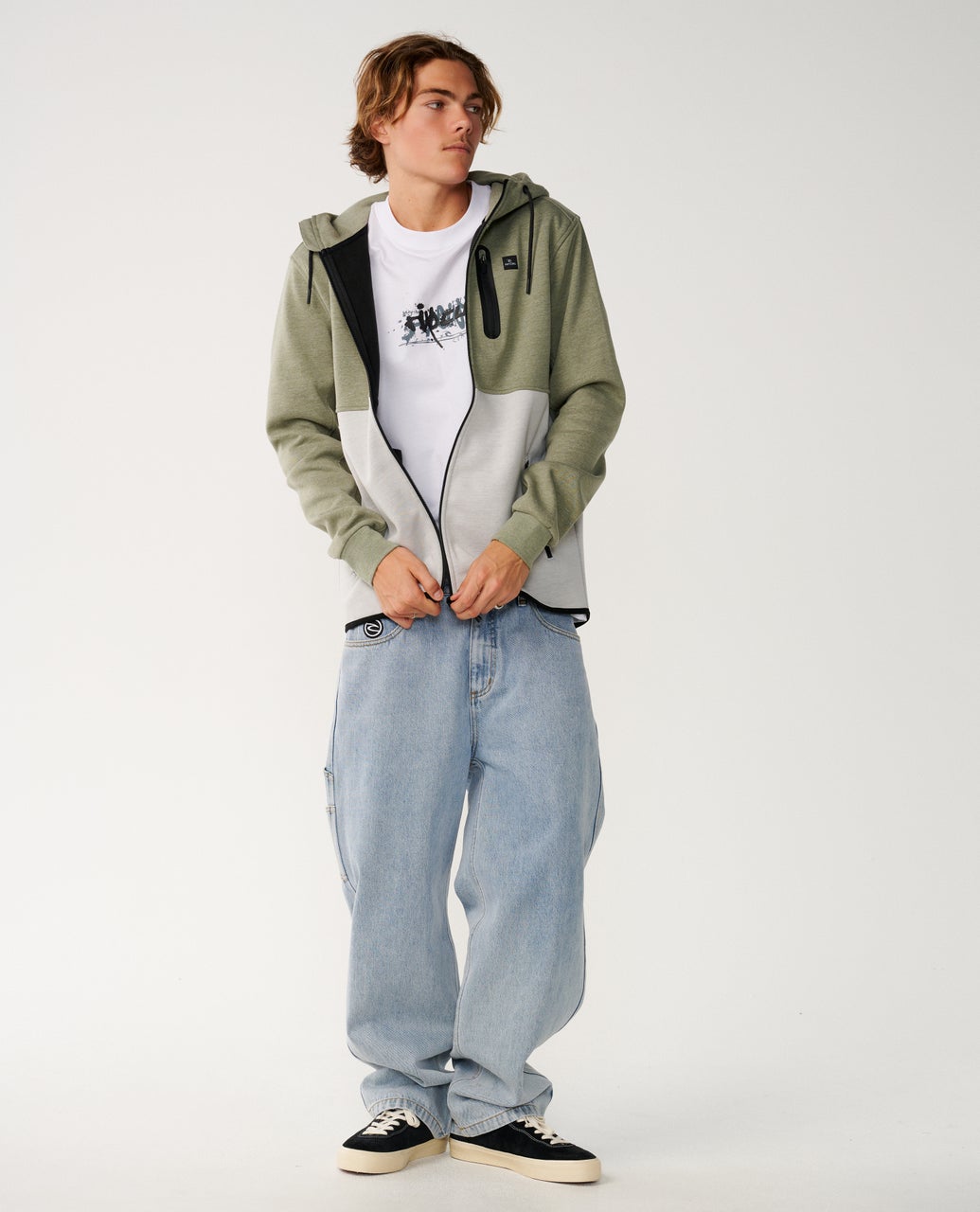 Rip Curl Departed Anti Series Felpa con zip Green