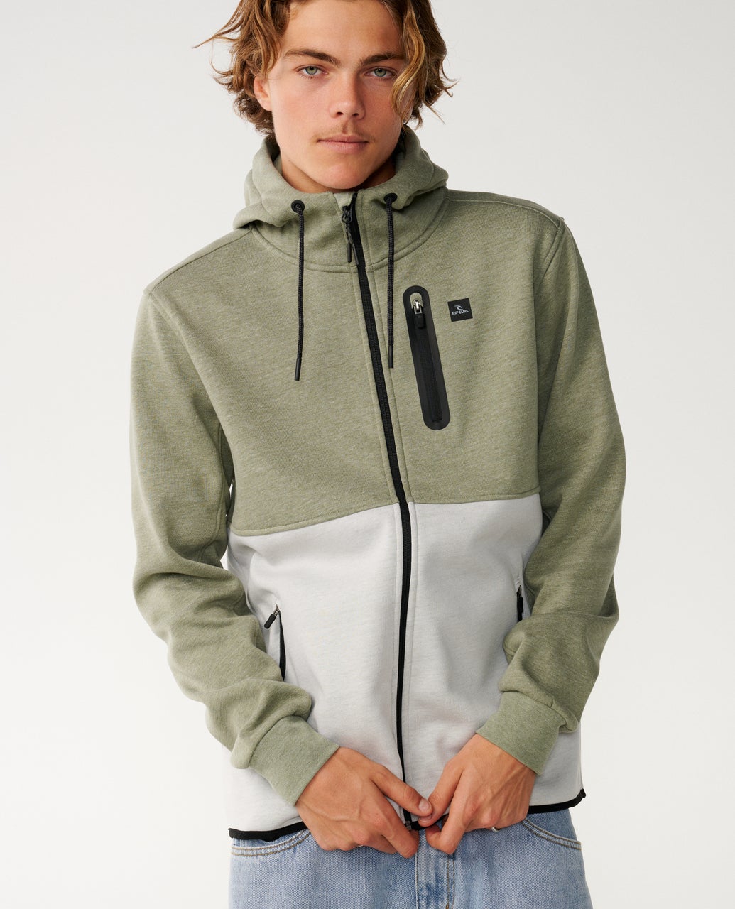 Rip Curl Departed Anti Series Felpa con zip Green