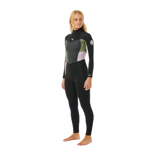 Omega 4/3 Neoprenanzug mit Reißverschluss hinten für Damen, Khaki 