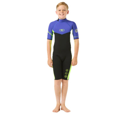 Dawn Patrol Kids' Short-Zip Back Wetsuit in Wild Berry 