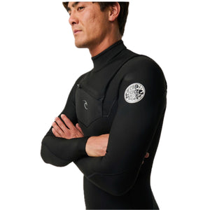 Dawn Patrol Warmth Herren 3/2 Kapuze mit versiegelten Nähten und Frontreißverschluss, Schwarz