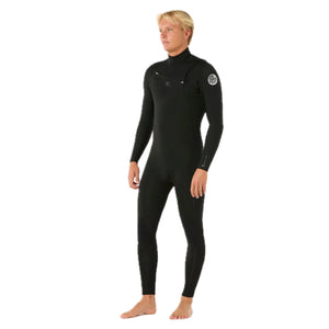 Dawn Patrol Warmth Herren 4/3 Kapuze mit versiegelten Nähten und Frontreißverschluss, Schwarz