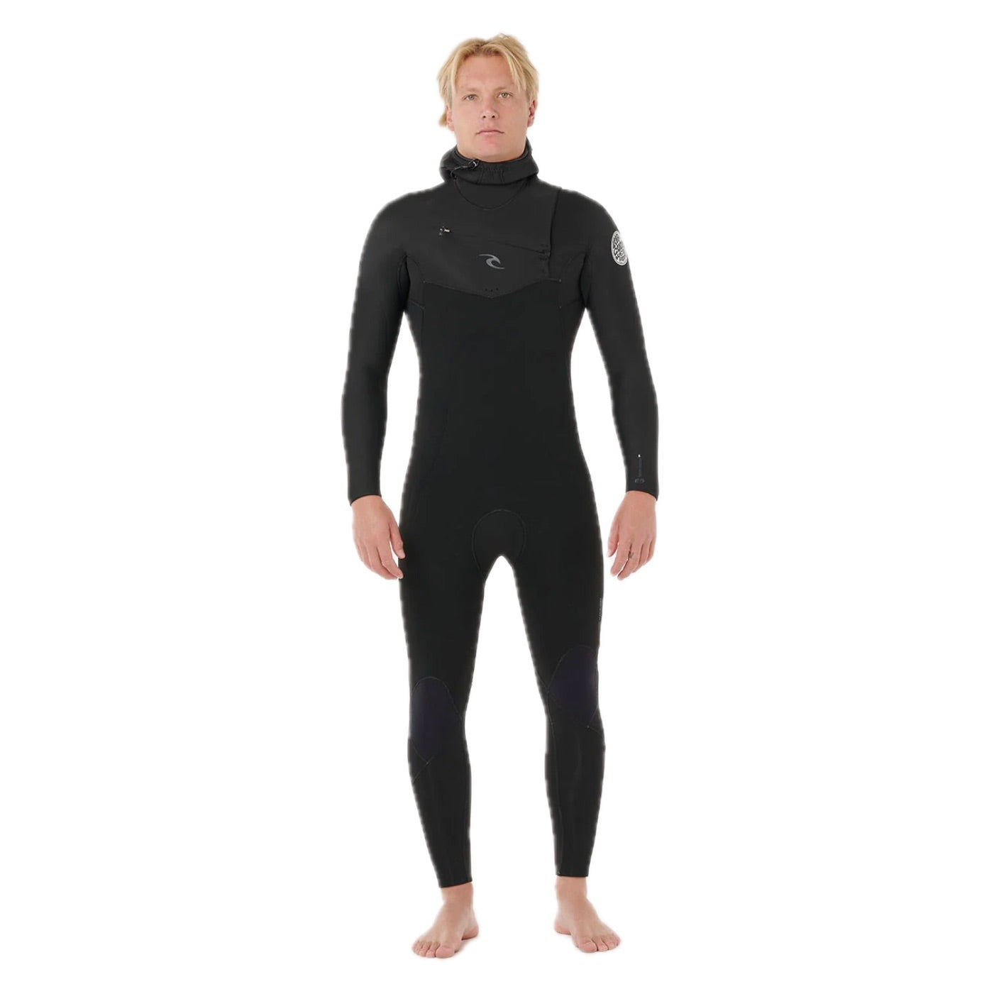 Dawn Patrol Warmth Men 6/4 Hooded  Sealed Seam Front Zip Black