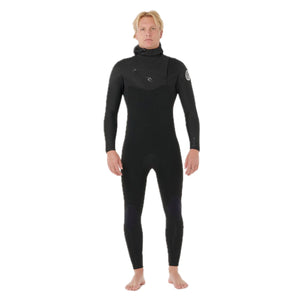 Dawn Patrol Warmth Men 6/4 Hooded  Sealed Seam Front Zip Black