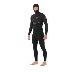 Ebomb Men 5/4 Hooded  Sealed Seam Zip Free Black