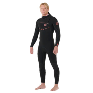 Fusion Men 5/4 Hooded  Dry Seam Front Zip Black