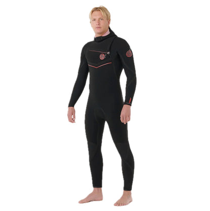 Fusion Men 5/4 Hooded  Dry Seam Front Zip Black