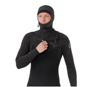 Flashbomb Hybrid Men 5/4 Hooded  Sealed Seam Front Zip Black