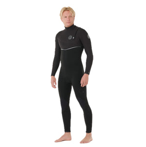 Fusion Men 4/3 Hooded  Dry Seam Front Zip Black