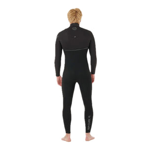 Fusion Herren 4/3 Kapuzenjacke mit Dry Seam Frontreißverschluss, Schwarz