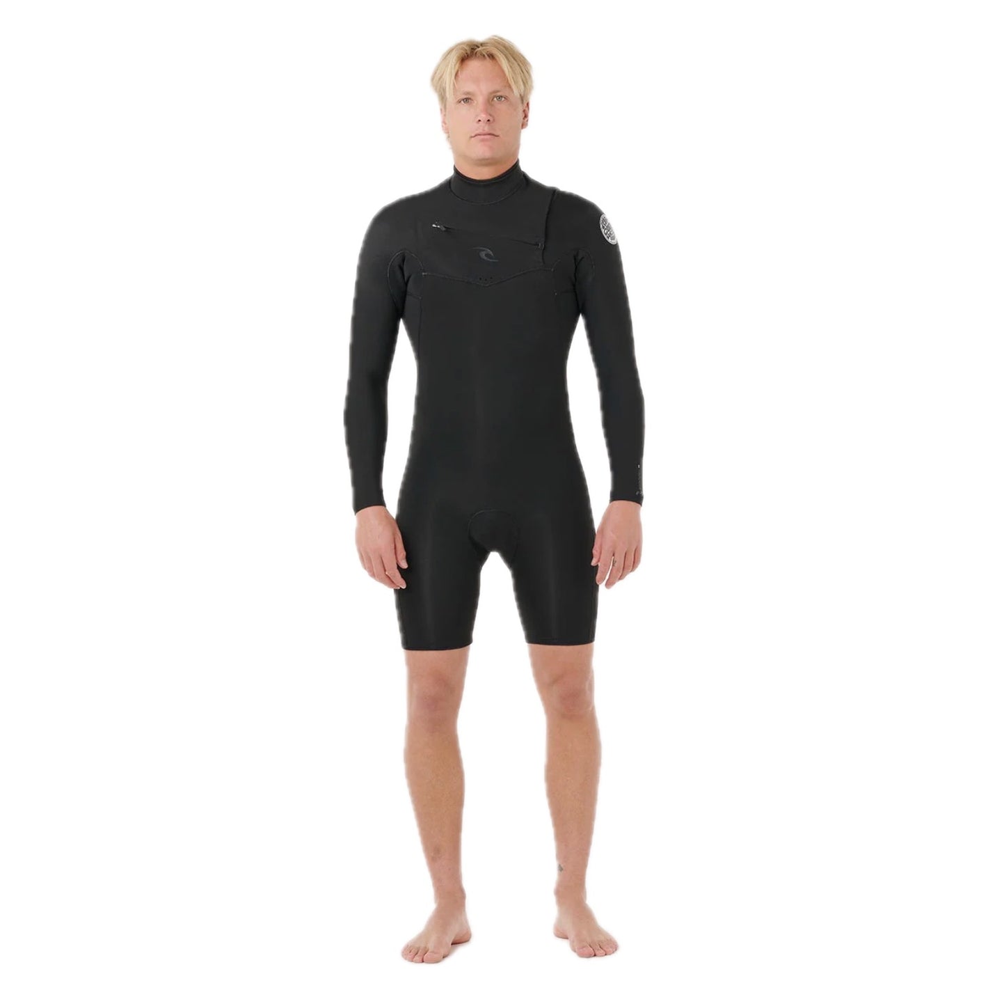 Dawn Patrol Men 2mm Shorty Ls 2mm Sealed Seam Front Zip Black