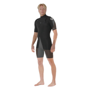 Dawn Patrol Men 2mm Shorty Ss 2mm Sealed Seam Front Zip Black