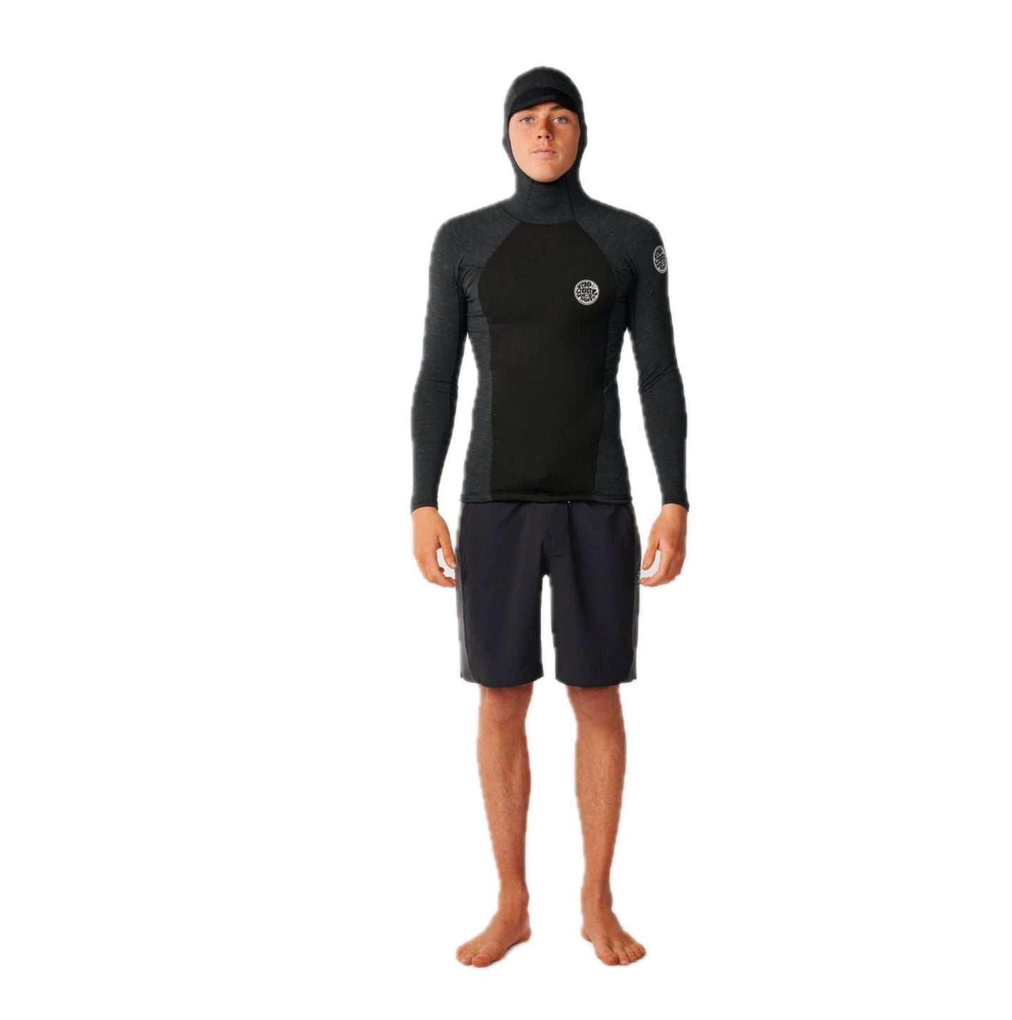 Ultimate Search L/Sl Hooded Ve Men 0,5mm  Unsealed Seam  Black